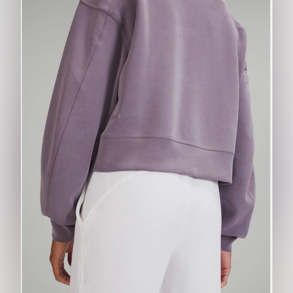 Lululemon Perfectly Oversized Cropped Crew Softstreme Dusky Lavender size 8 - Picture 2 of 6